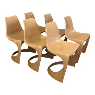 1970s Steen Ostergaard Cantilevered Dining Chairs -- Set of Six For Sale
