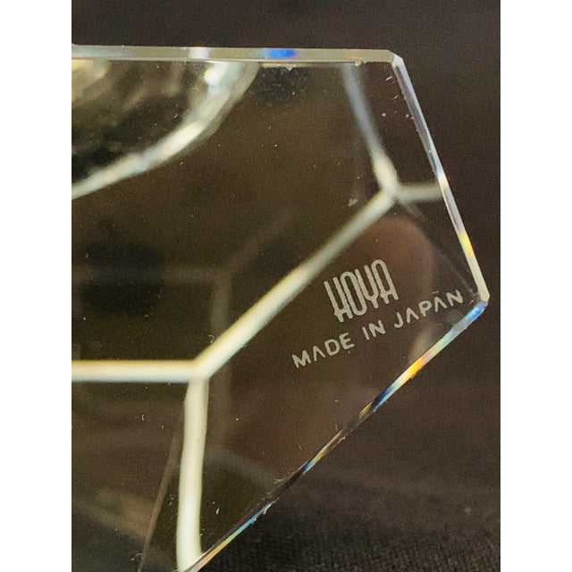 Modern Vintage Hoya Museum Crystal Desk Clock For Sale - Image 3 of 13
