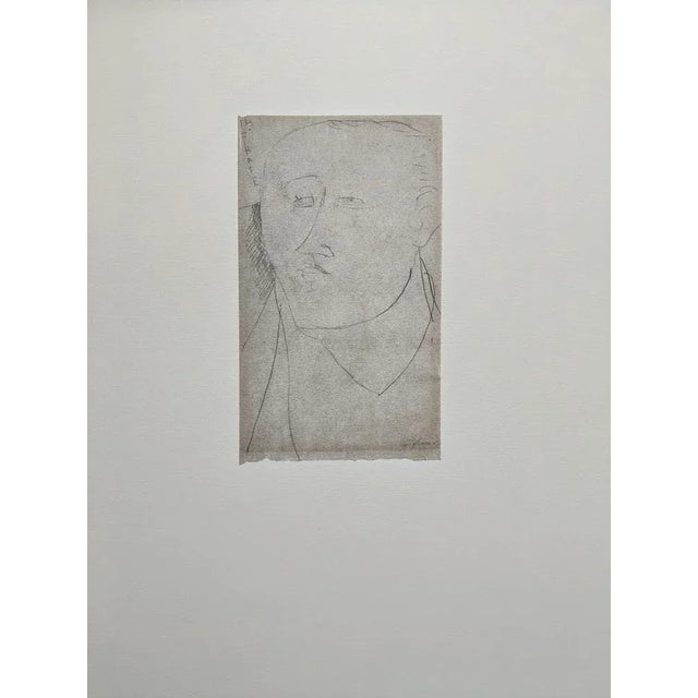 Amedeo Modigliani - IL Frate / Portrait of a man, 1914 limited edition lithograph signed in the stone, after a drawing...