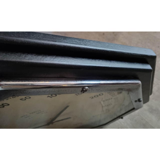 Black Large Industrial Clock, 1950s For Sale - Image 8 of 9