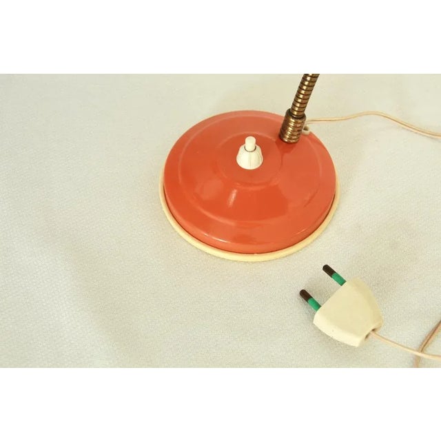 Orange Mid-Century Industrial Orange Table Lamp, Italy, 1950s For Sale - Image 8 of 11