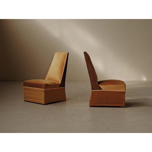 Brown Art Deco Slipper Chairs, 1930, Set of 2 For Sale - Image 8 of 14