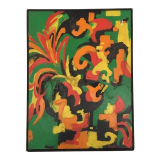 Mid 20th Century Abstract Oil Painting, Framed For Sale