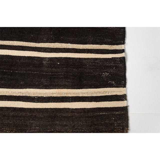 1960s Anatolian Black & White Stripe Kilim Runner For Sale - Image 5 of 10