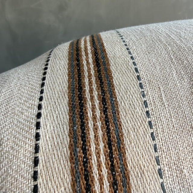 Libeco Home Tinos 100% Linen Stripe Pillow With Down Insert For Sale - Image 4 of 8