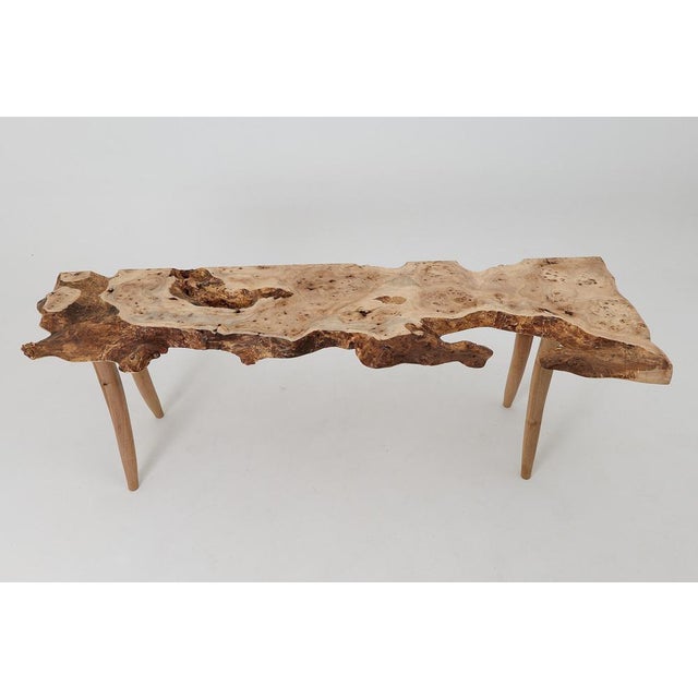 Burl Wooden Console Table by Logniture For Sale - Image 4 of 18