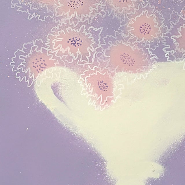 Abstract Expressionism Scabiosa Flowers No. 2 Contempoary Floral Painting Susan Havens For Sale - Image 3 of 4