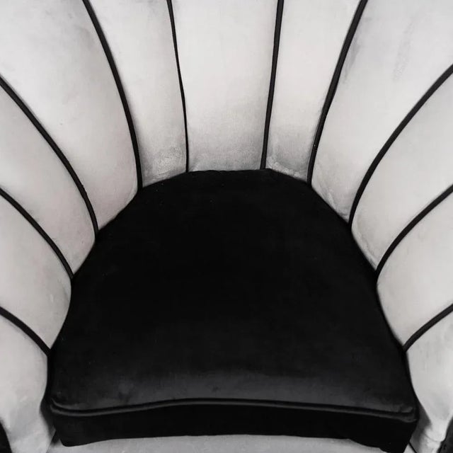Vintage Gray Velvet Armchair, 1950s For Sale - Image 6 of 13
