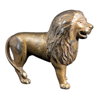 1900 Gold Lion Coin Bank Die Cast Metal by Ac Williams For Sale