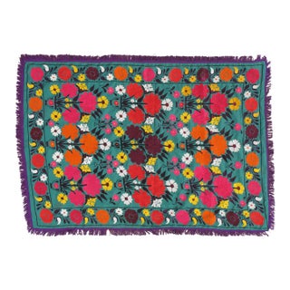 Late 20th Century Late 20th Century Suzani Style Textile, Colorful and Floral Print For Sale