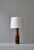 1950s Scandinavian Modern Table Lamp in Oak and Black Leather, Denmark, 1950s For Sale - Image 5 of 10