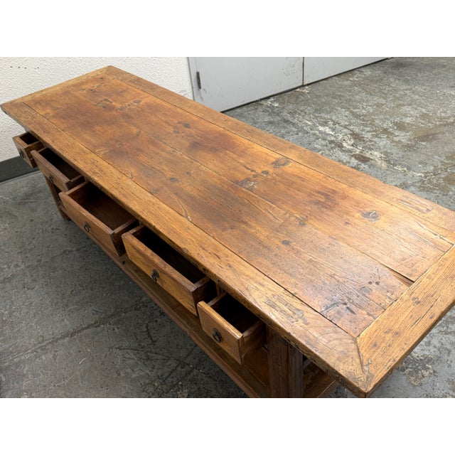 Early 20th Century Antique Chinese Altar Table + Drawers For Sale - Image 5 of 12