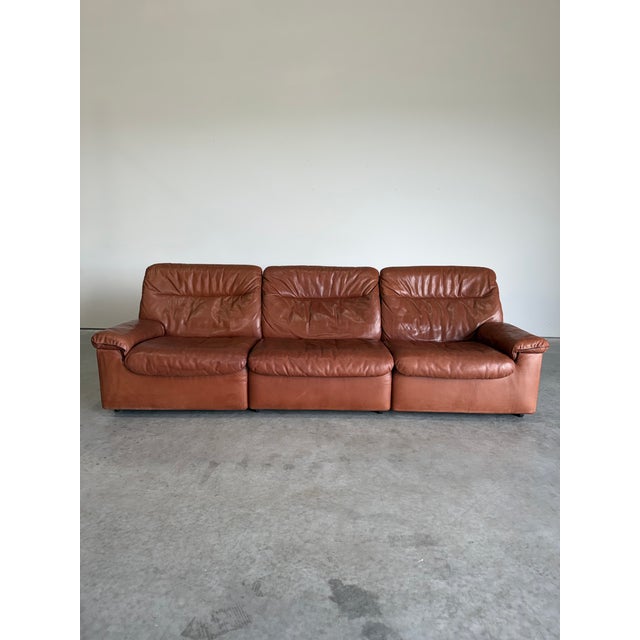 Mid-Century Modern Vintage De Sede Attrb Ds-66 Sofa, Switzerland c.1970’s For Sale - Image 3 of 12