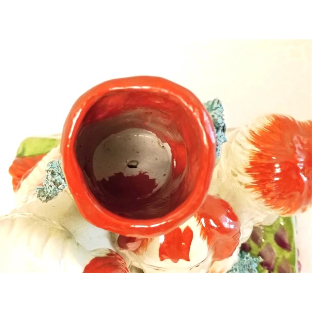 Antique Staffordshire Dog Spill Vase With Cactus King Charles Spaniels | Rare Large Slip Cast Mold | Hand Painted Victorian Era Decor For Sale - Image 11 of 13