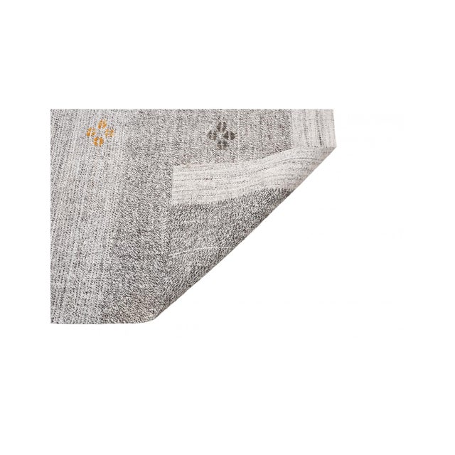 1970s Small Vintage Gray Kilim Rug - 3`0″ X 6`0″ For Sale - Image 5 of 6