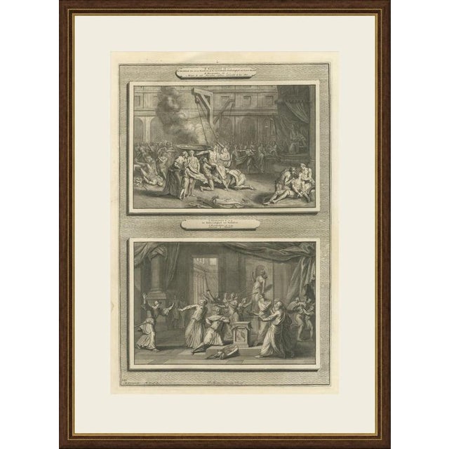 This original copperplate engraving from Pieter Mortier's illustrated Bible, Amsterdam circa 1700, shows two biblical...
