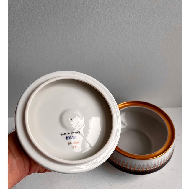 White Vintage Mid-Century Real Cobalt Dish with Lid by Edelstein Bavaria, Germany For Sale - Image 8 of 12