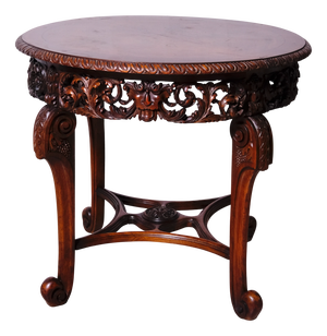 Antique Late 19th Century Carved Wooden Coffee Table, 1890s