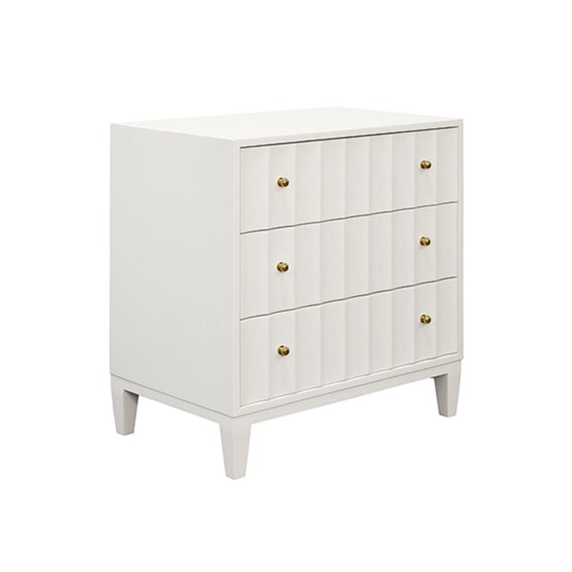 New item. Not vintage. The Carmack Fluted Three Drawer Side Table is both whimsical and functional. The three drawers...