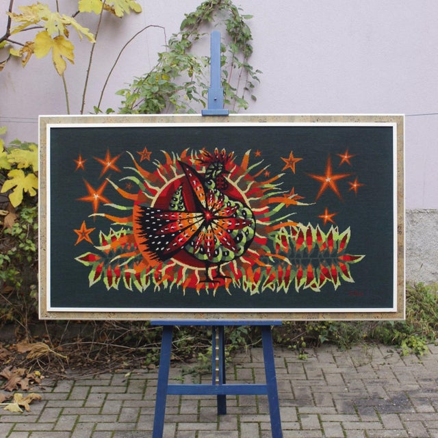 Vintage Bird Tapestry by Elbé, France, 1970s For Sale - Image 14 of 14