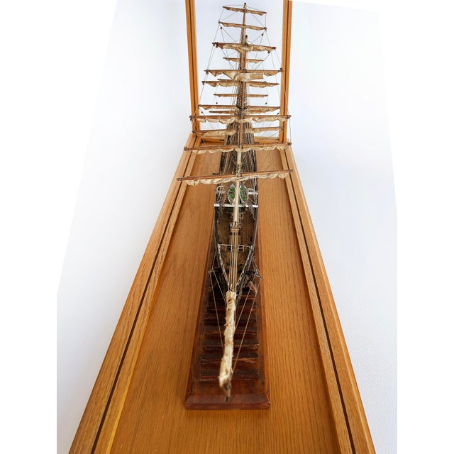 English 1870 Cutty Sark Clipper Hand-Crafted Model Encased in Wood, Glass 1970s For Sale - Image 16 of 18