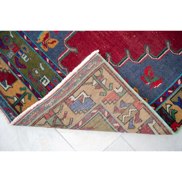 Low Pile Hand Knotted Runner Rug Vintage Oushak Hallway - 2'12″ X 9'8″ For Sale - Image 15 of 16