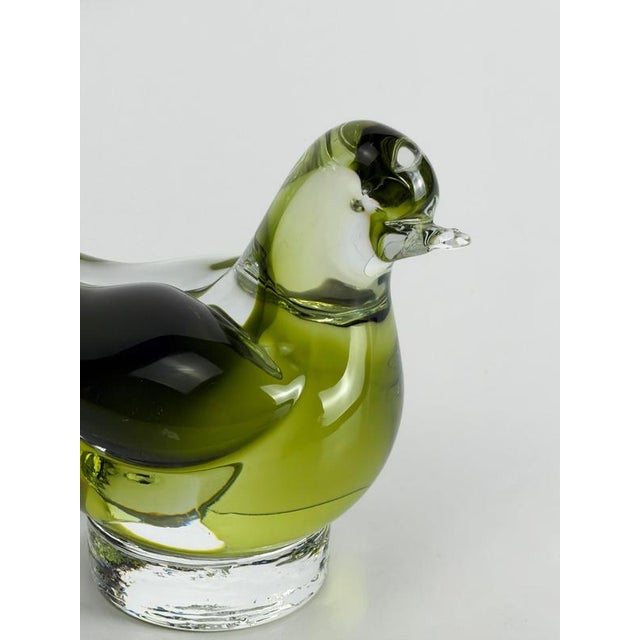 Chartreuse Green Murano Glass Dove Sculpture from Seguso Vetri Darte, 1960s For Sale - Image 4 of 10