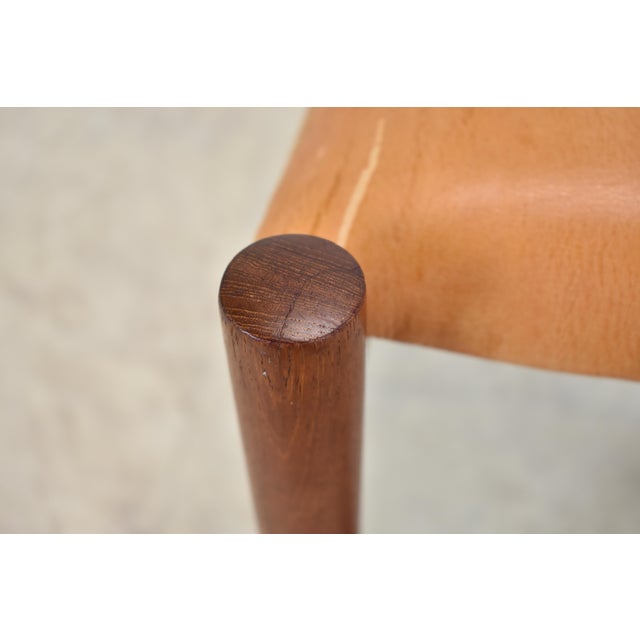 Mid Century Danish Leather Footstool Attributed to Spottrup Mobelfabrik For Sale - Image 14 of 18