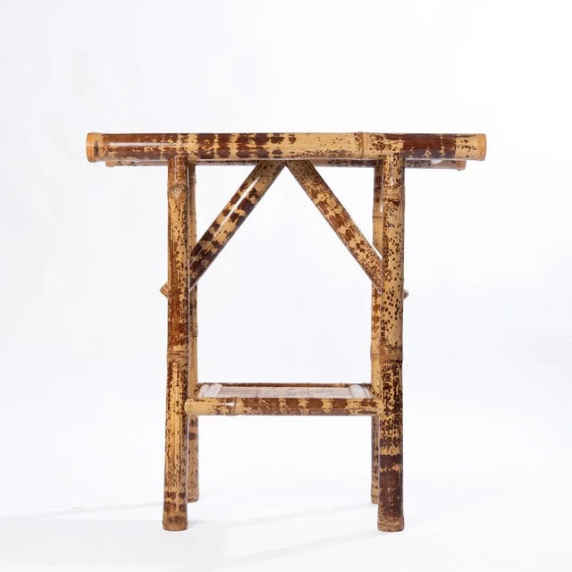 Early 21st Century Vintage Bamboo Console Table For Sale - Image 5 of 9