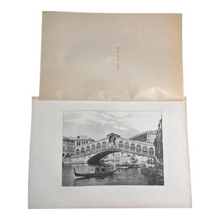 Antique Venice Bridge of the Rialto Print For Sale
