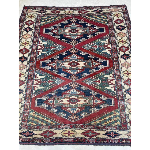 Vintage Kazak Medallions Tribal Rug 6 x 6.9 For Sale In Milwaukee - Image 6 of 10