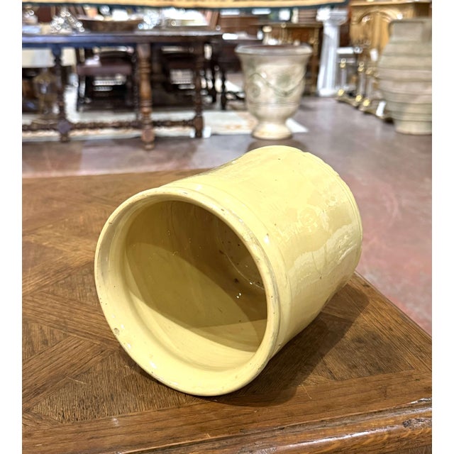 Late 19th Century 19th Century French Provençal Yellow Glazed Terracotta Storage Pot For Sale - Image 5 of 7
