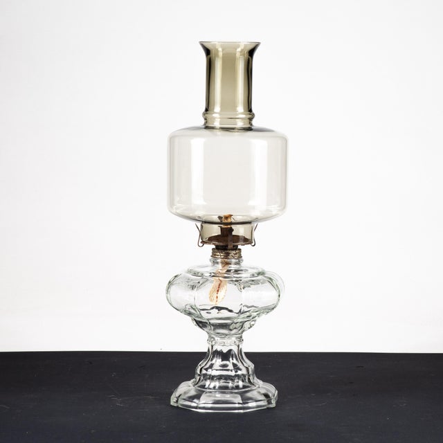 Glass and Metal Oil Table Lamp For Sale - Image 5 of 9