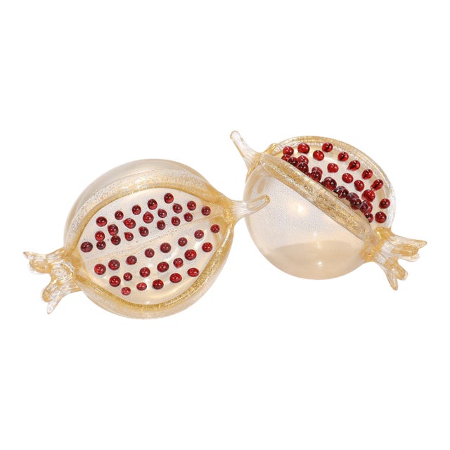 Pair of Venetian Glass Pomegranate Sculptures by Romeo Gigli for Pauly & Co. For Sale