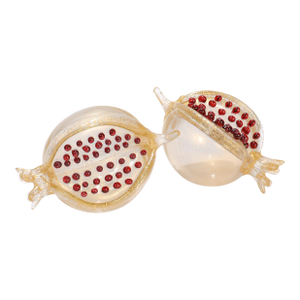 Pair of Venetian Glass Pomegranate Sculptures by Romeo Gigli for Pauly & Co.