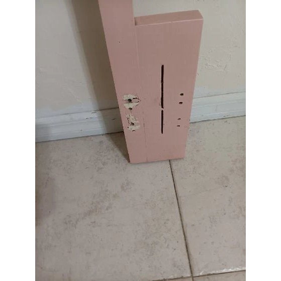 1970s Vintage French Queen Wood Headboard Pink For Sale - Image 5 of 5