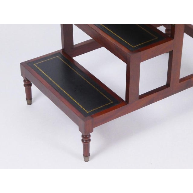 Antique Metamorphic Wooden Stairs with Leather For Sale - Image 4 of 12