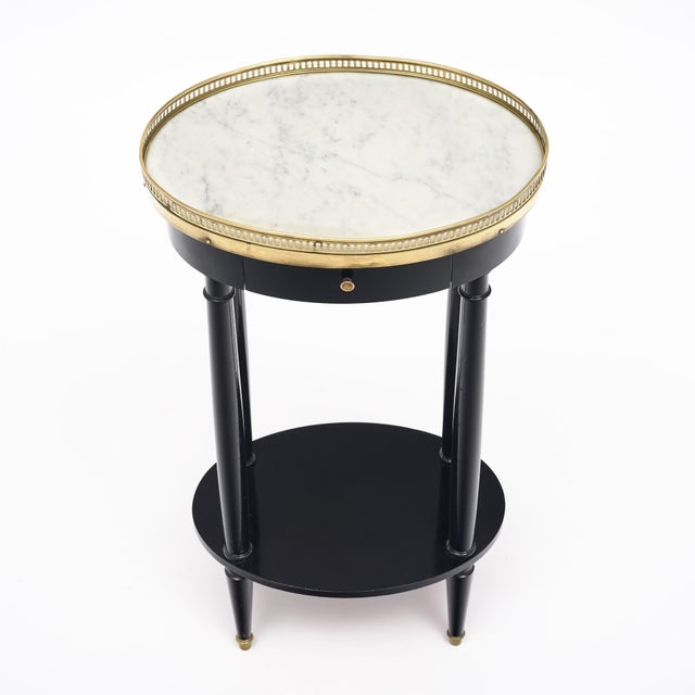 1920s Oval, Louis XVI Style Side Table, Ebonized, French, 1920s For Sale - Image 5 of 9