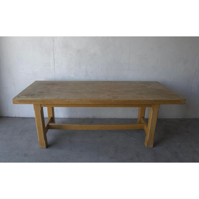 19th Century French Oak Trestle Farmhouse Dining Table For Sale - Image 4 of 12