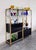 Metal Hollywood Regency Black Lacquered Wall Unit, 1989 For Sale - Image 7 of 11