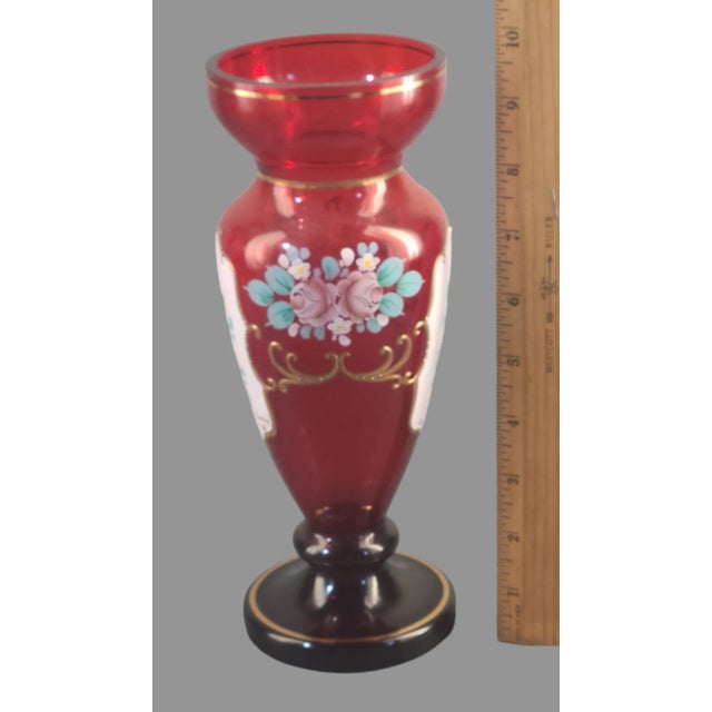 This exquisite vintage Bohemian art glass vase is a true masterpiece that will mesmerize any admirer of hand-blown glass....