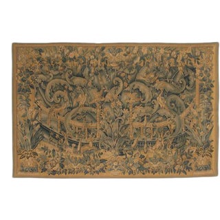 1990s Large Leaf Verdure Flemish Recreation Tapestry For Sale