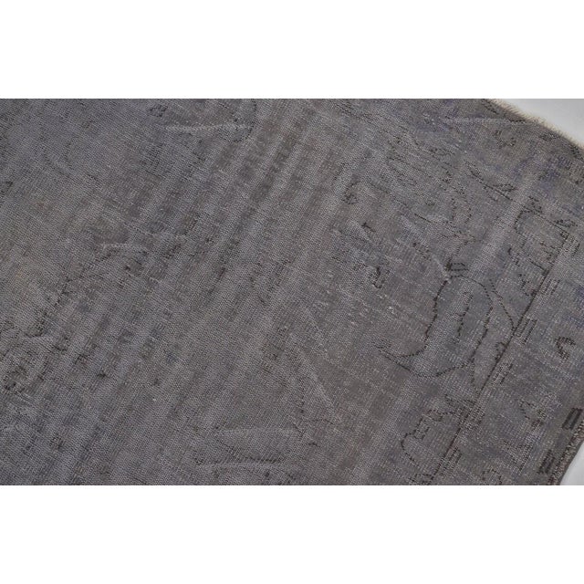 1960s Vintage Distressed Turkish Oushak Rug in Slate Gray, Ash & Muted Indigo For Sale - Image 5 of 10