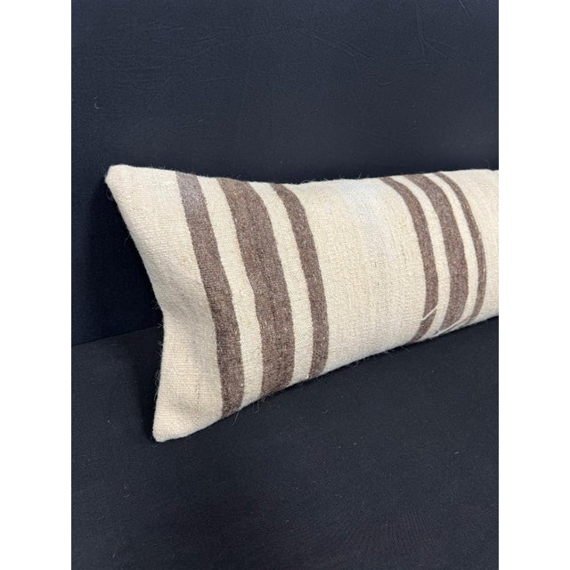 Turkish Hemp Pillow Cushion Natural Beige Brown Cushion Cover 12x46 #30292 Enhance your home decor with our Kilim Pillow...