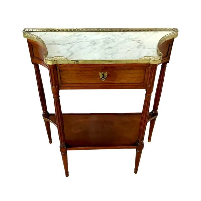 18th Century Louis XVI Bronze Mounted Marble Top Console Dessert Server For Sale - Image 5 of 13