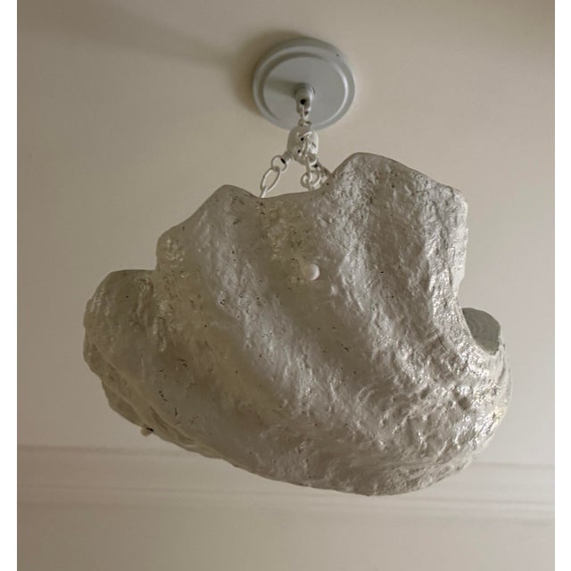 Mid 20th Century Serge Roche Style Plaster Shell Chandelier For Sale - Image 5 of 10