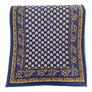 Williams Sonoma Blue and Yellow French Country Floral Large Table Runner