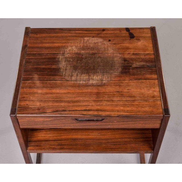 Langkilde Danish Mid-Century Rosewood Side Table With Black Glass Top For Sale - Image 12 of 12
