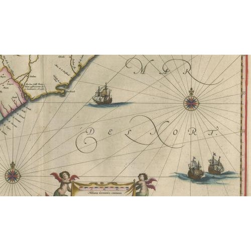 Virginia and Florida Map from Blaeu, 1642 For Sale - Image 12 of 13