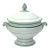 Early 20th Century Vintage White and Green Soup Tureen For Sale